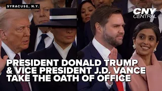 President Donald Trump and Vice President J D Vance take the Oath of Office in Washington D C