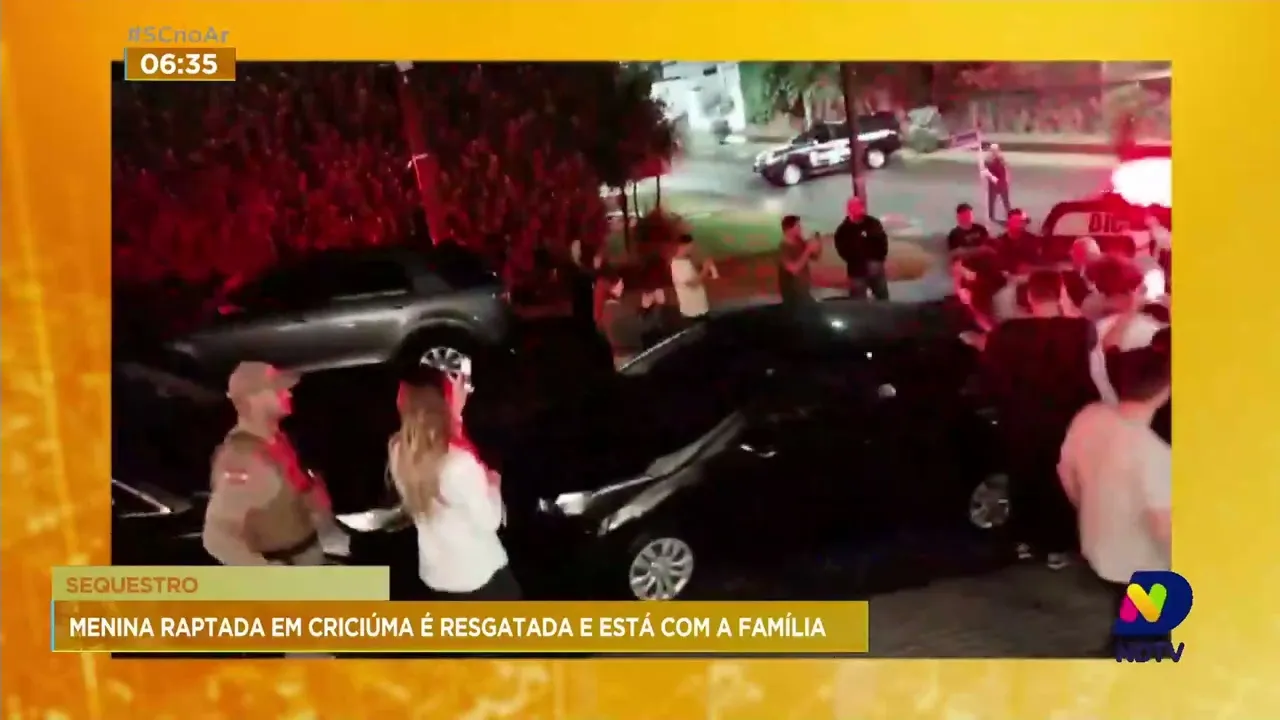 Menina raptada é resgatada e já está em casa com a família em Criciúma