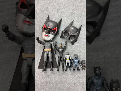 A complete collection of Batman figures, ranging from small to large sizes.