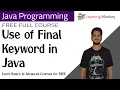 Use of Final Keyword in Java Lesson 49 Java Programming Learning Monkey