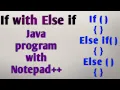 If with Else If in java with Notepad