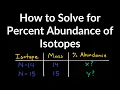 How to Solve for Percent Abundance of Isotopes Examples Practice Problems Step by Step Explanation