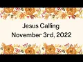 Jesus Calling Daily Devotional November 3rd 2022
