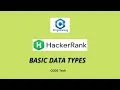 Hacker rank C Solution Series Basic Data Types