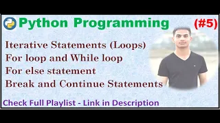 For Loop While Loop Break Statement Continue Statement Python Programming