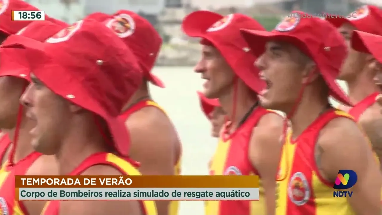 Temporada de Verão: Corpo de Bombeiros realiza simulado de resgate aquático