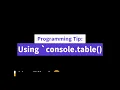 JavaScript console table