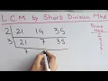L C M Least Common Multiple of 21 14 and 35 by Short Division method mathstubelearning123