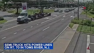 Semi-truck vs power lines in Toms River