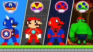 Download Super Mario Bros. but Mario has The AVENGERS Powerups | Game Animation MP3