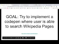 JavaScript Project - Wikipedia API part 1