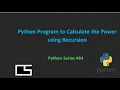 Python Program to Calculate the Power using Recursion CodingwithShameera1
