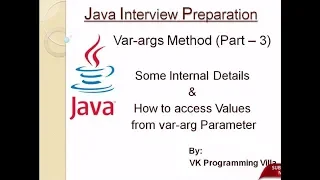 Java Var args Method - Internal Details and access values from var args parameter Part