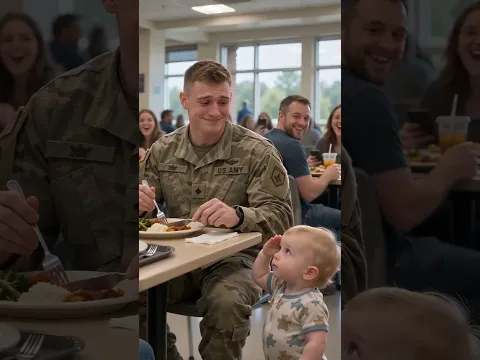 A touching moment in the restaurant #soldier #respect #moving #trending