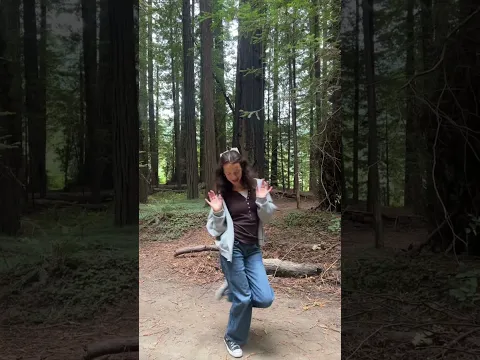 In the red woods! Have you ever seen red woods? # #treeworld #coranoelani #trending #trendingdance