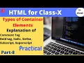 HTML Class 10 Computer Comment Tag Bold Italic Strike Subscript and Superscript by Sapna