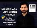 MAKE FLASK APP USING PYTHON AI RESUME BUILDER APP USING FLASK AND PYTHON