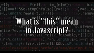 JavaScript What is the this keyword