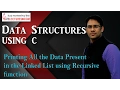 Data Structures Using C 66 Printing Data Present in the Linked List using Recursive function