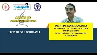 Lecture 30 I-O Stream-I