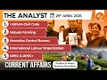 Current Affairs Today 29 April 2026 I UPSC Daily Current Affairs I The Hindu Analysis I The Analyst