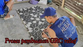 Proses pembuatan ornamen GRC relief 