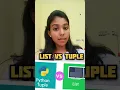 List vs Tuple in Python What is list What is tuple in python explained in Tamil