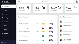 Create a Responsive Admin Dashboard Using HTML And CSS And JavaScript