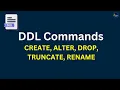 DDL Commands in SQL Create Alter Drop Truncate Rename SQL Tutorial for Beginners in Hindi