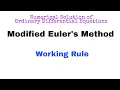 33 Modified Euler s Method Working Rule Complete Concept