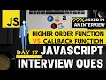 JS Difference Between Callback Function VS Higher-Order Functions in JavaScript in Hindi