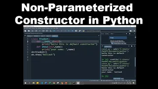 Non-Parameterized Constructor in Python Python Programming in Hindi