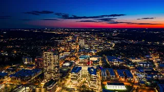 Charlotte NC Skyline Sunset Southend Drone Hyperlapse 2026