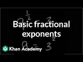 Basic fractional exponents Exponent expressions and equations Algebra I Khan Academy