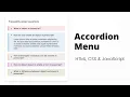 Create FAQ Accordion Menu using HTML CSS JavaScript