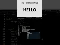 3D Text Effect With CSS
