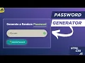 Practical JavaScript Project Password Generator Tutorial Using HTML CSS and JavaScript