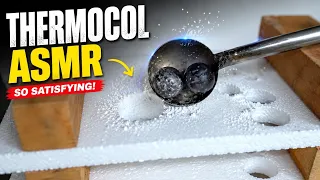 Hot 1000Β°C Iron Balls on Styrofoam ASMR π₯π₯΅ |Thermocol #shorts #asmr #experiment