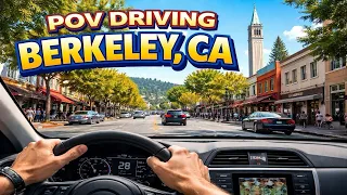 POV Driving Through Berkeley Scenic Streets UC Campus Views