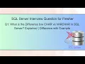 CHAR vs VARCHAR in SQL Server Explained Interview Question Difference with Example