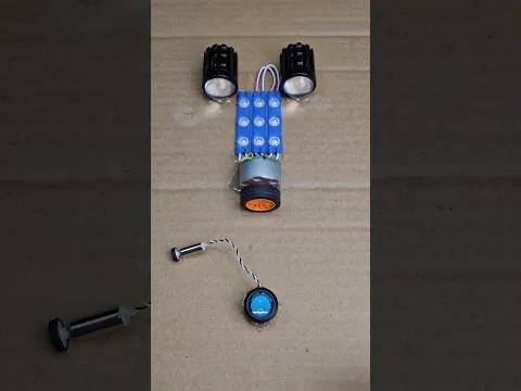 Powering Two Bike Light and Blue Light Using High Speed Motor #blue #light #shorts
