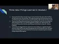 Module 1 Reflection PRTM 3500