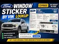 How to Get a FORD Window Sticker by VIN Free PDF Lookup Tool