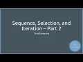 Ep 05 - Sequence Selection and Iteration p2