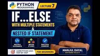 Python Tutorial in Hindi for Beginners Multiple if Nested if Statement Explained Lecture 7