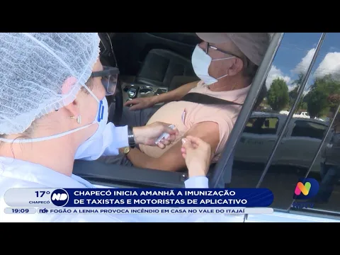 Chapecó inicia amanhã a imunização de taxistas e motoristas de aplicativo