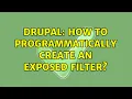 Drupal How to programmatically create an exposed filter