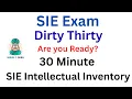 SIE Exam Dirty Thirty A 30 Minute Intellectual Inventory Are Your Ready
