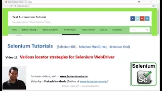 Selenium 12 - Various Locator Strategies For Selenium Webdriver