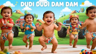 dudi dudi dam dam dance babies dancing with monster trucks kids hindi rhymes dudidudi
